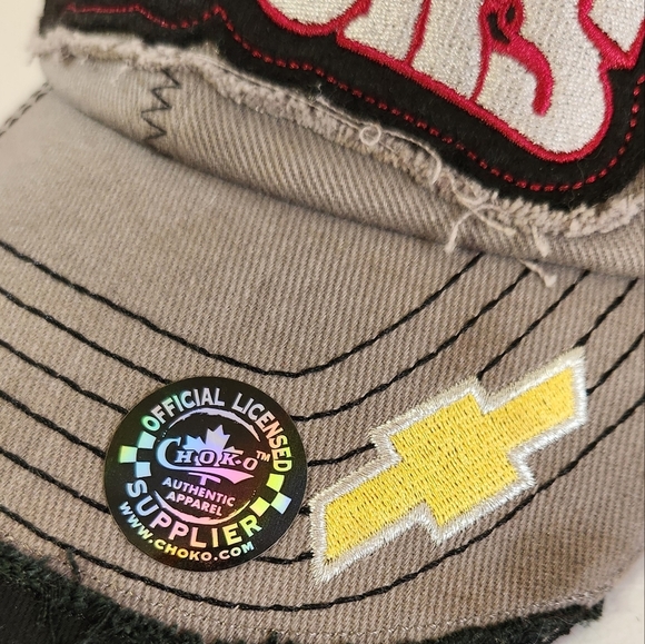 Chevy Trucks Raised Embroidery Distressed Ball Cap Hat Gray Snapback Trucker Men - Picture 4 of 6